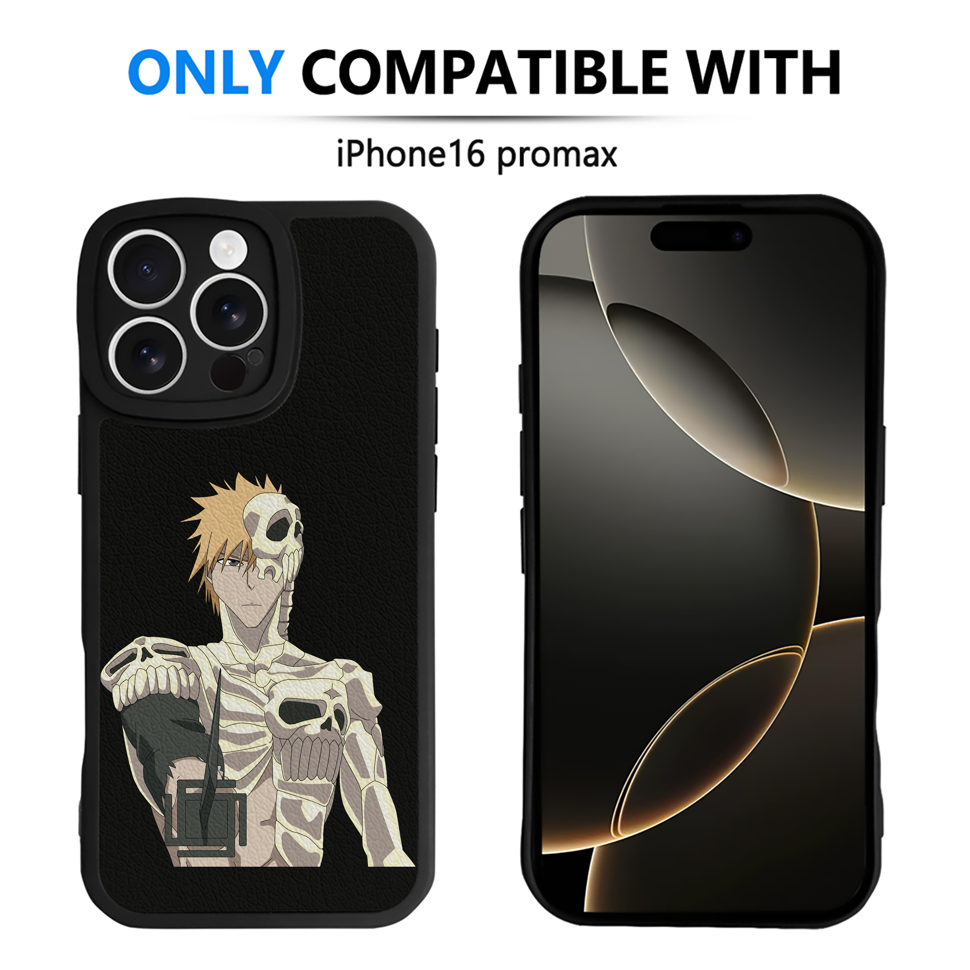 ブリーチ 黒崎一護（くろさき いちご）BLEACH Kurosaki Ichigo 【iPhone 16シリーズ対応】シリコンスマホケース（レザー調） 材質：シリコン